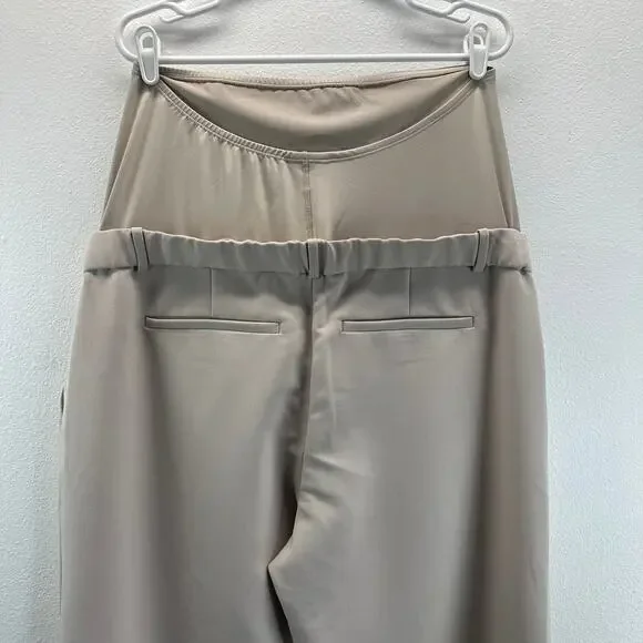 Abercrombie & Fitch Maternity Sloane Tailored Pants Oatmeal Cream 14L - Picture 7 of 16